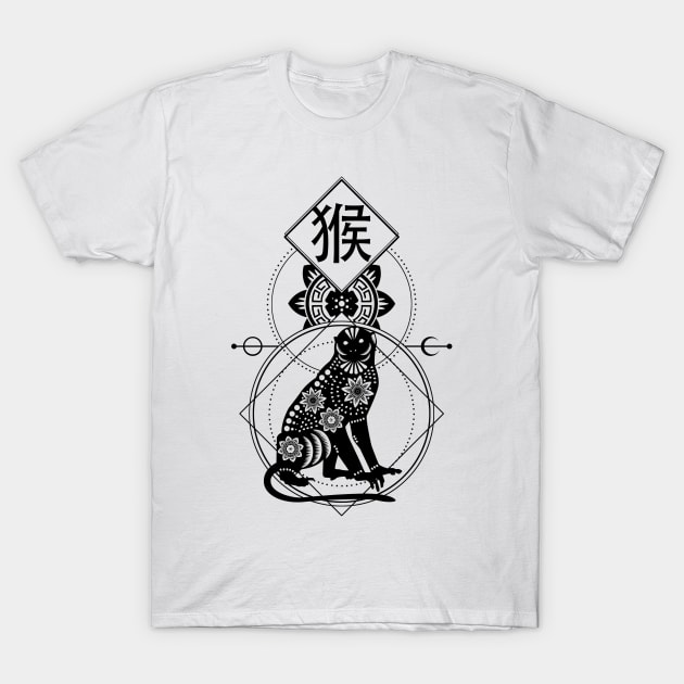 Chinese, Zodiac, Monkey, Astrology, Star sign T-Shirt by Strohalm